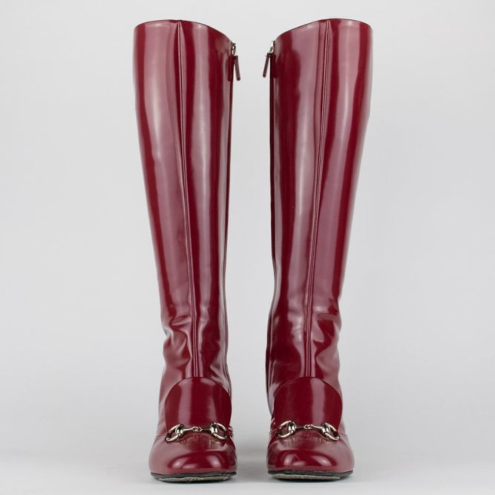 Gucci Horsebit Patent Leather Riding Boots - Picture 3 of 10